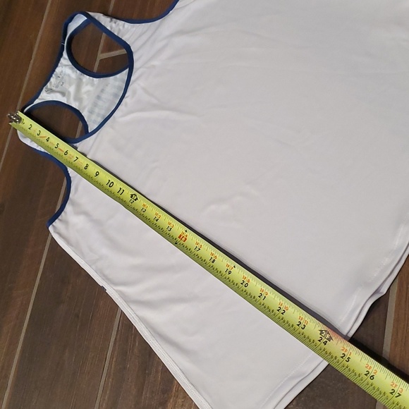 NWT La Forma Racer Back Tank White Blue Print Women M - Picture 7 of 7